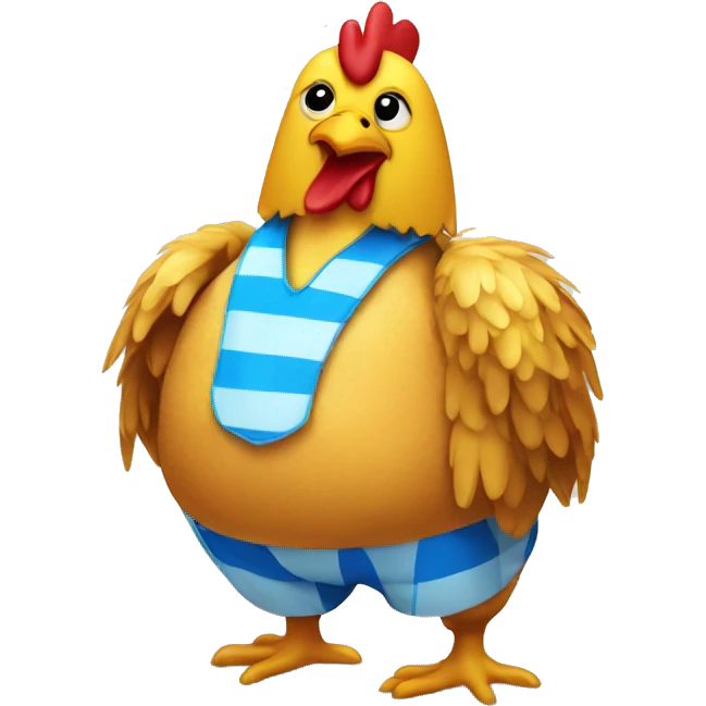 Chicken in a swimming suit iphone ios style emoji