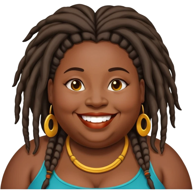 fat black woman with dreads emoji emoji