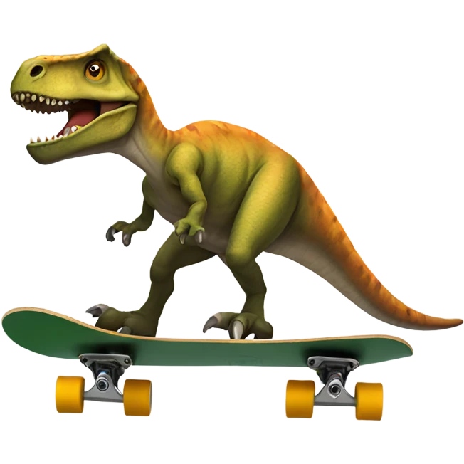 Dinosaur skate boarding  emoji