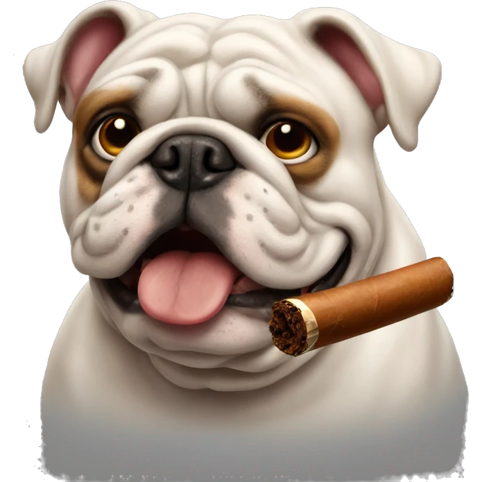bulldog with a cigar emoji