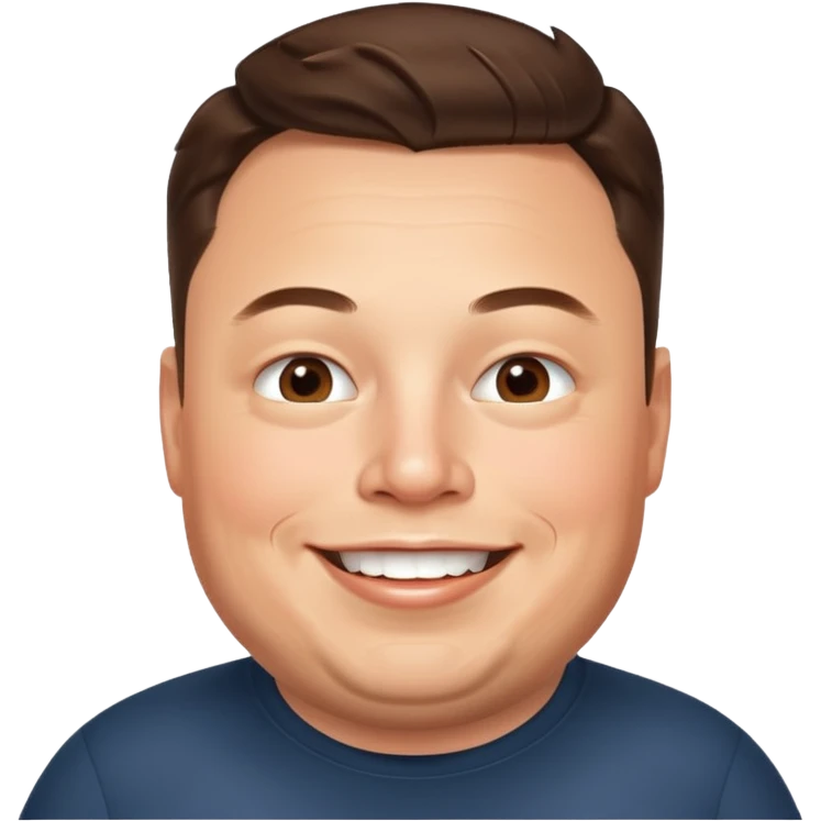 overweight happy realistic elon musk emoji