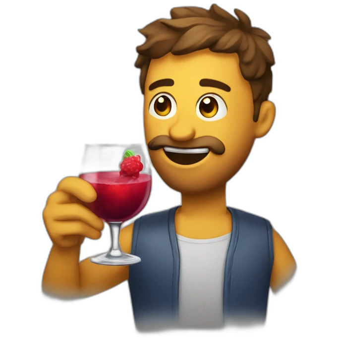 Jamy gourmand qui boit une sangria emoji