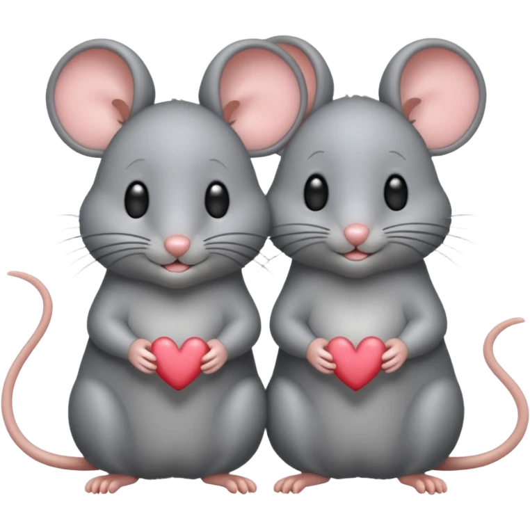This is perfect but can you make the mice grey mice and blushing instead or kissing each other emoji