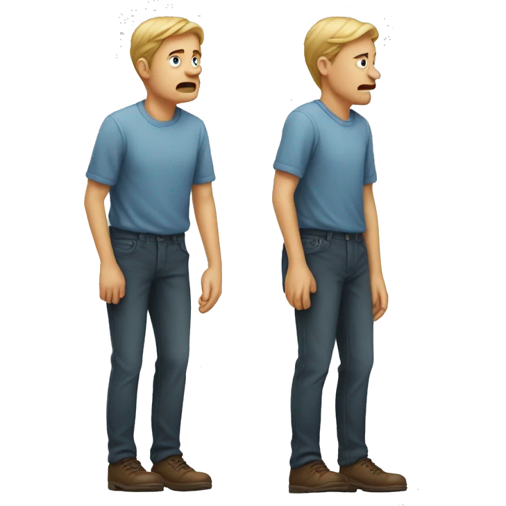 A person standing disappointment, tapping its foot emoji