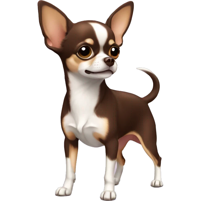 chihuahua pelo longo chocolate com pelos brancos no peito emoji
