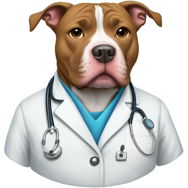 Pitbull in a doctors coat emoji