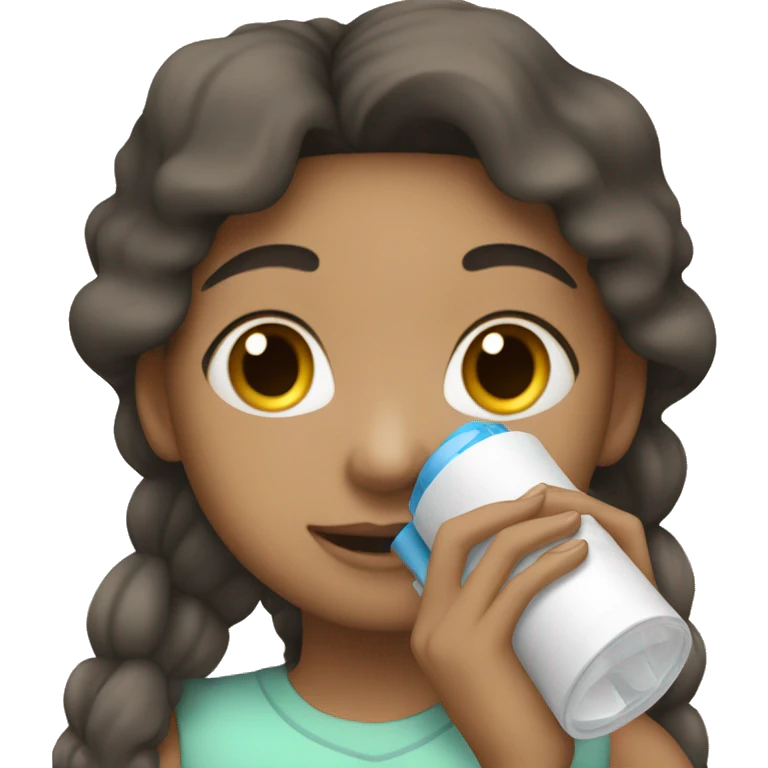 Light skin girl hugging inhaler emoji
