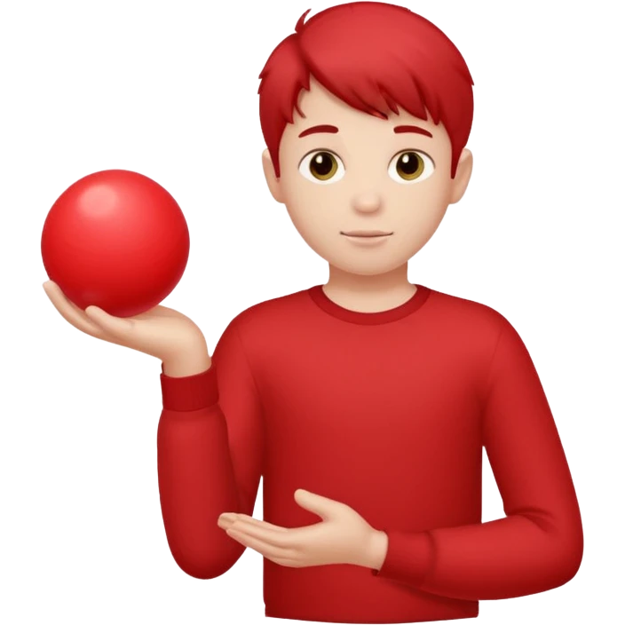 boy holding bouncy ball emoji