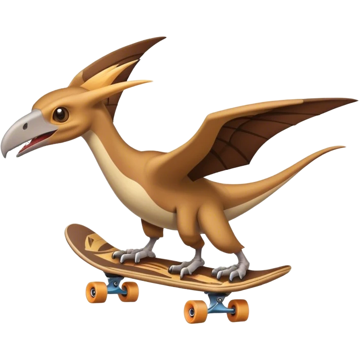 Pterodactyl riding a skateboard  emoji