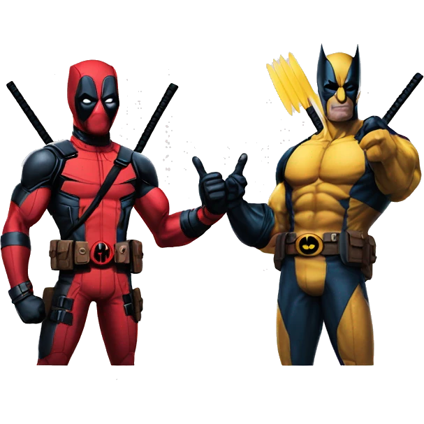 Deadpool and wolverine giving thumbs up emoji