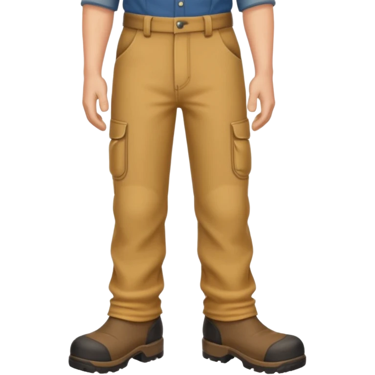 male farmer's legs and feet with work pants and boots, emoji style emoji