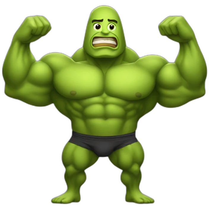 Avocado bodybuilder giant emoji
