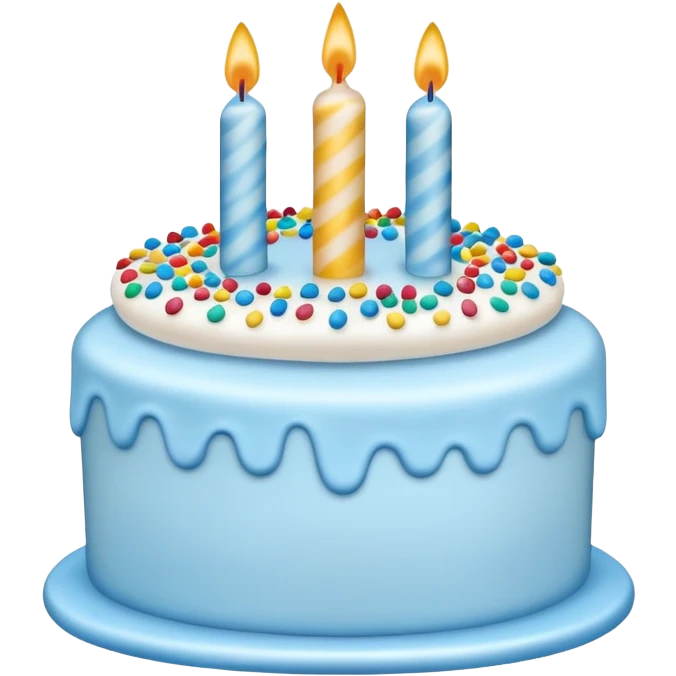 Baby blue birthday cake emoji