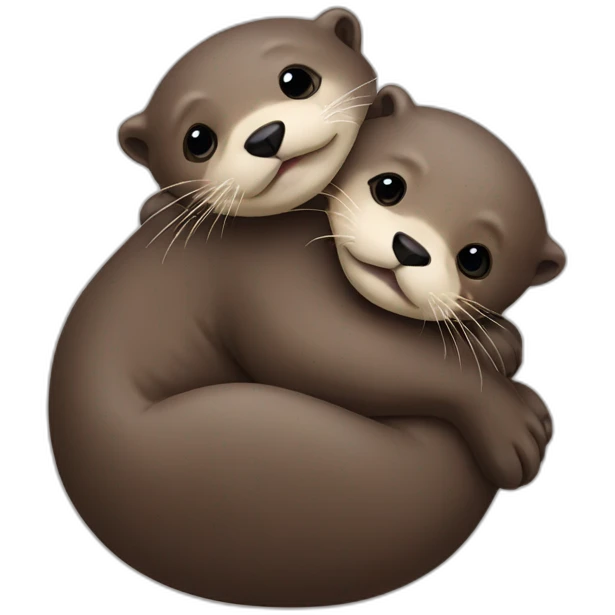 otters cuddling emoji