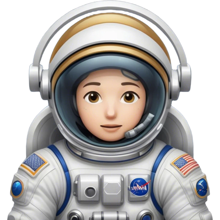 Cinematic Realistic mystery Astronaut visor down hiding face– A highly detailed depiction of an astronaut in a state-of-the-art space suit, floating weightlessly in the vast expanse of space. The reflective visor hides the face so we do not see the astronauts face, while intricate suit details and soft lighting create an immersive sense of realism. emoji
