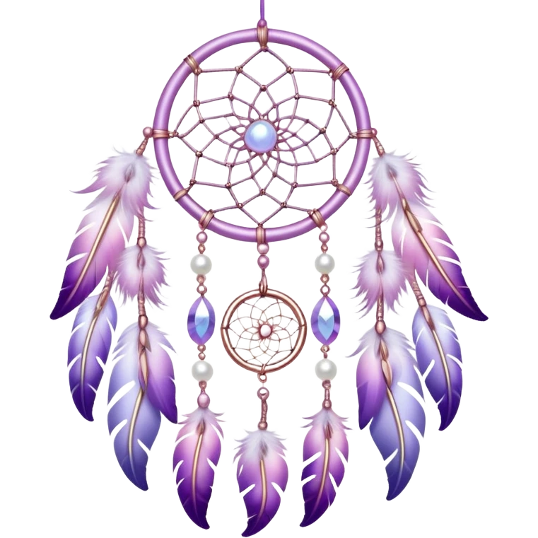 Iridescent Pastel white-pink-Violet-purple lavender dreamcatcher, white bead pearls, silver accents, rose metal  emoji