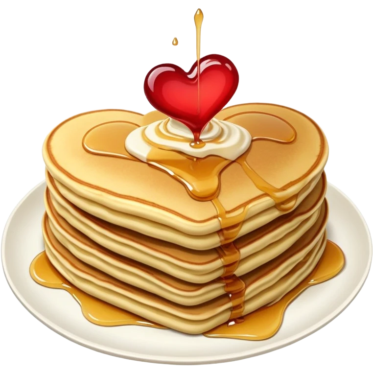 Heart shaped pancakes  emoji