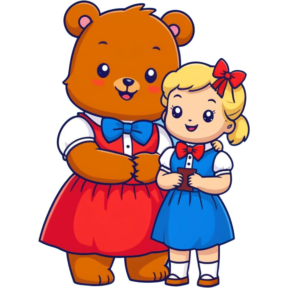 Bear and Goldilocks  emoji