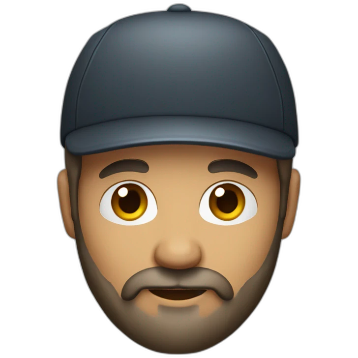 A bearded man with a backward cap emoji