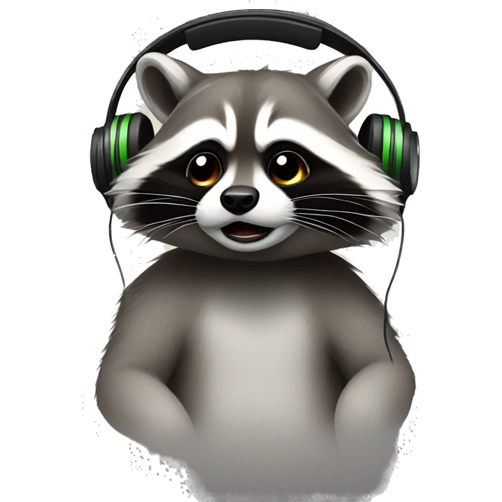 racoon with headphones emoji