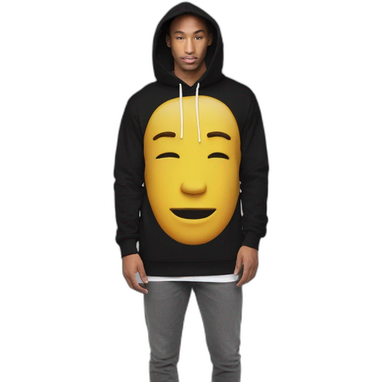 Mystry man coverd face long hoodie emoji