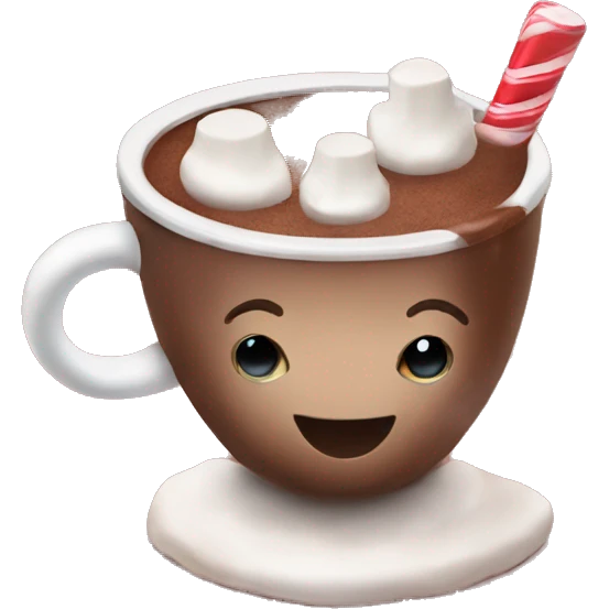 Hot chocolate with marshmallows Christmas themed  emoji