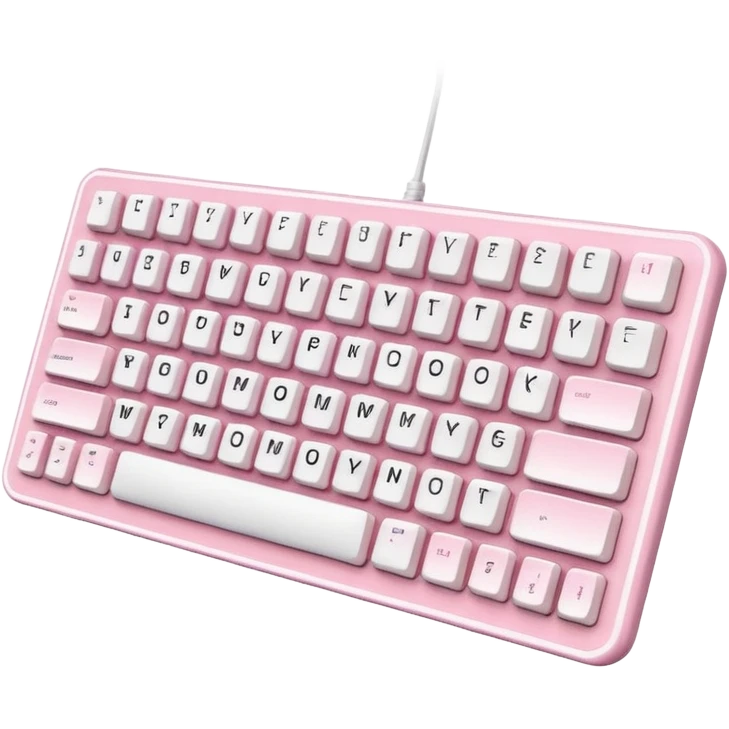Pastel pink and white gaming computer keyboard emoji