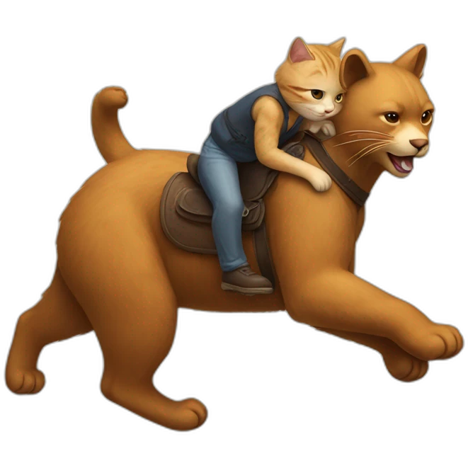 Cat ridding a bear emoji