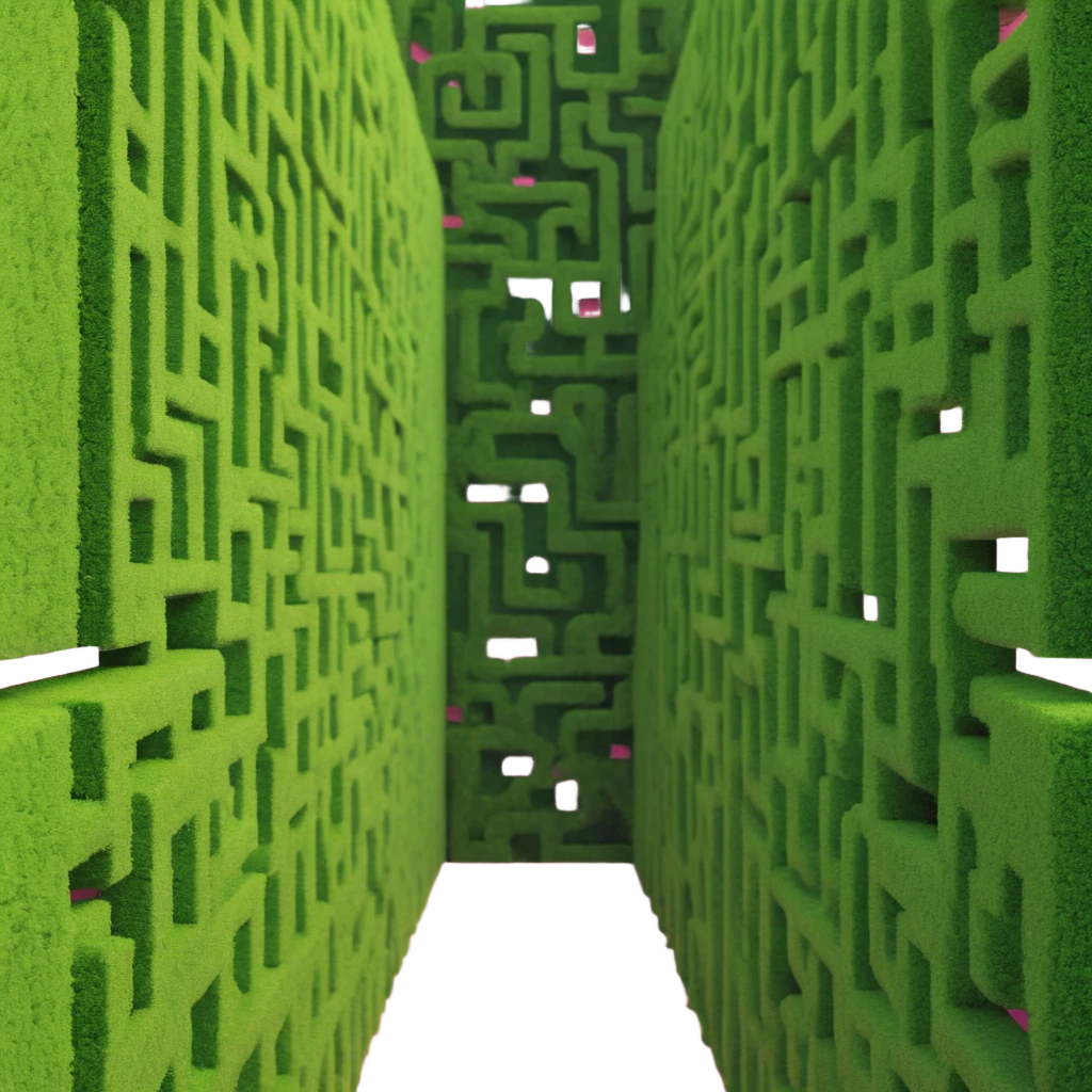 hedge maze with tall green walls emoji