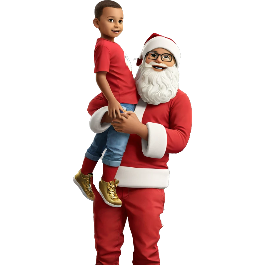 boys in santa hats emoji