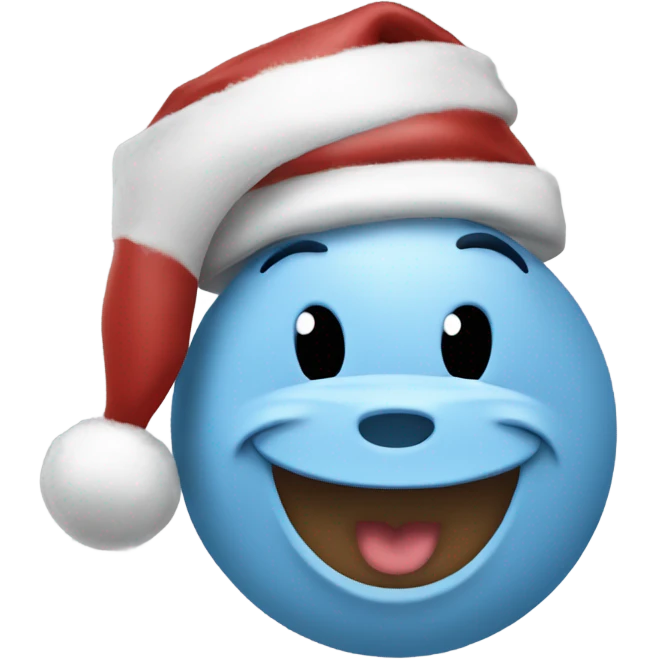 UNC Tarheel mascot wearing a Santa hat emoji