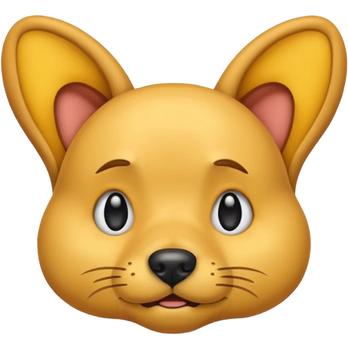 Sad yellow emoji with dog ears and a tail emoji