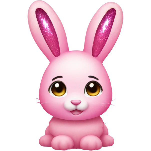 Pink large ombre bunny with glitter  emoji