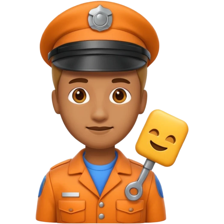 A 3D emoji with a Memoji style that the depicts a person who is learning to become a mechanic as his highchool extended profile emoji