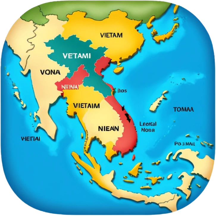 a vietnam map with no other countriesaround it emoji