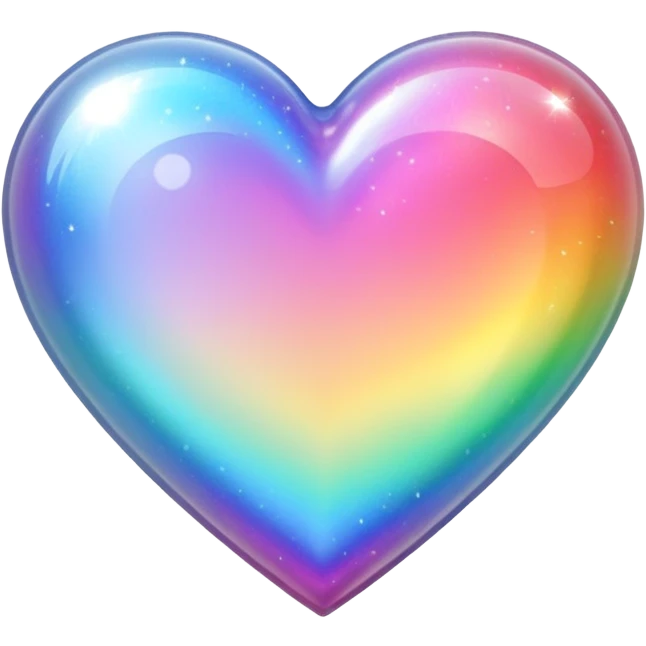 rainbow heart with holographic shimmer emoji