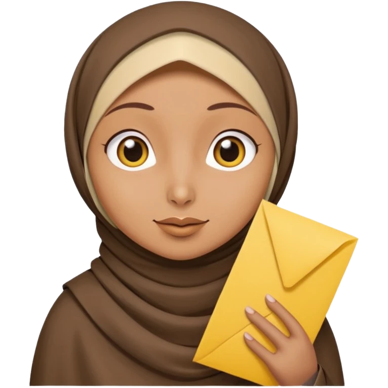 turkey bird wearing a hijab holding a yellow paper emoji