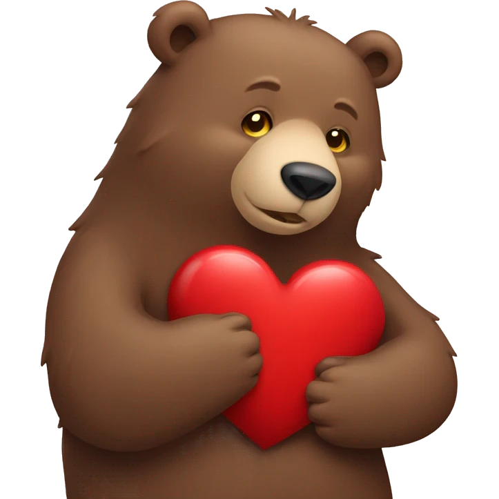 Bear hugging heart emoji