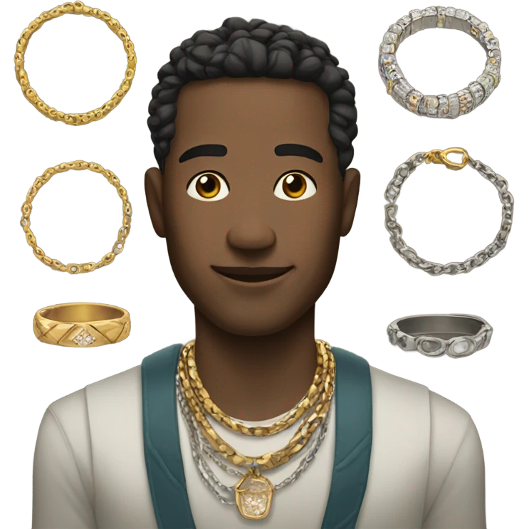 male portrait with jewelry emoji
