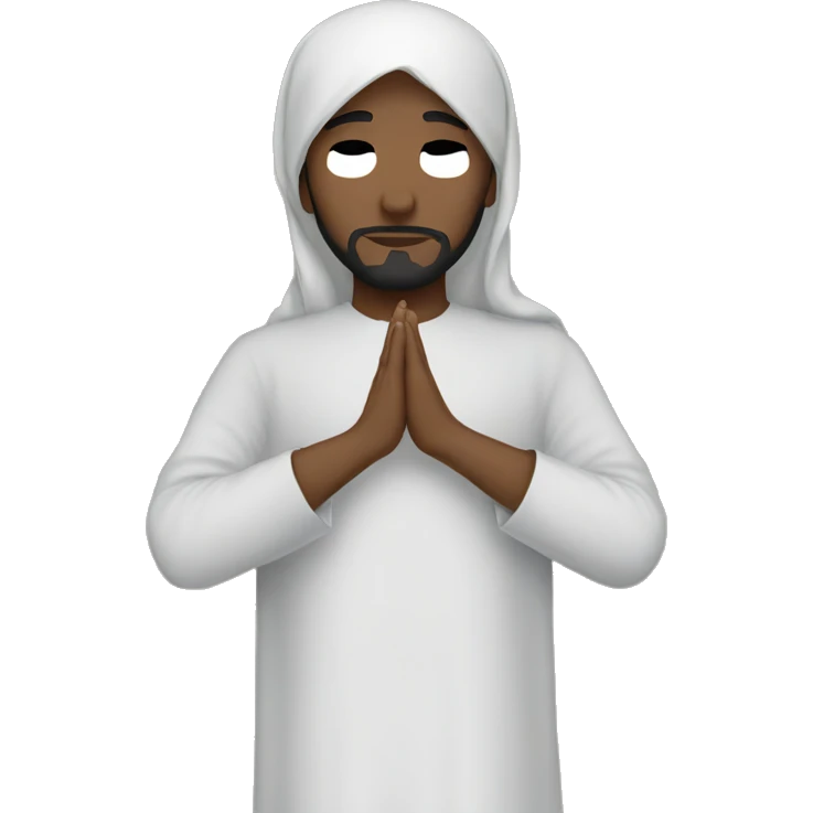 A Muslim who prays with no face emoji