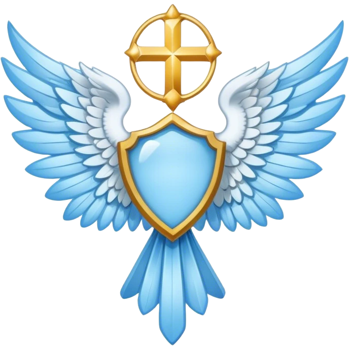 wings emblem holy saint light blue emoji