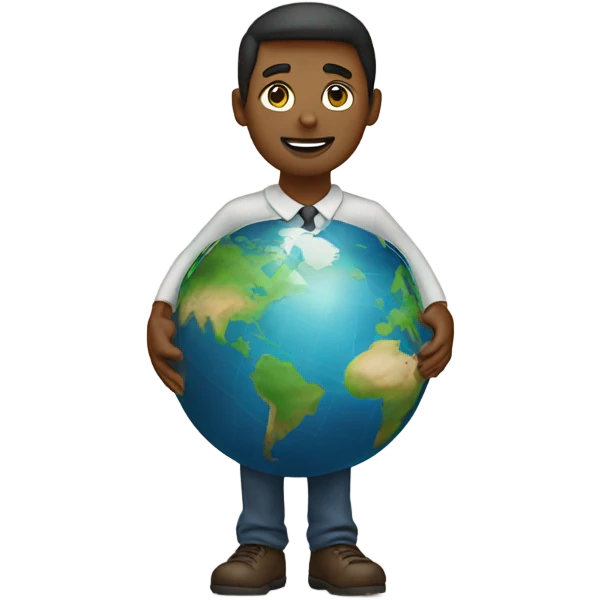 man standing on top of earth emoji