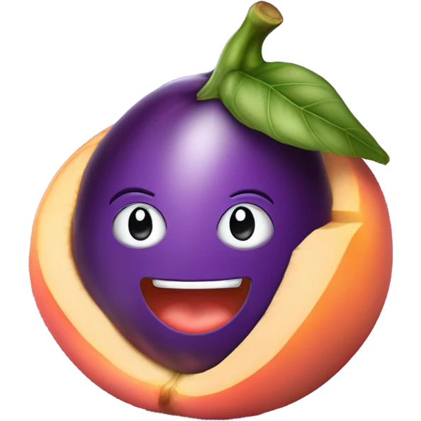 Eggplant in a peach emoji