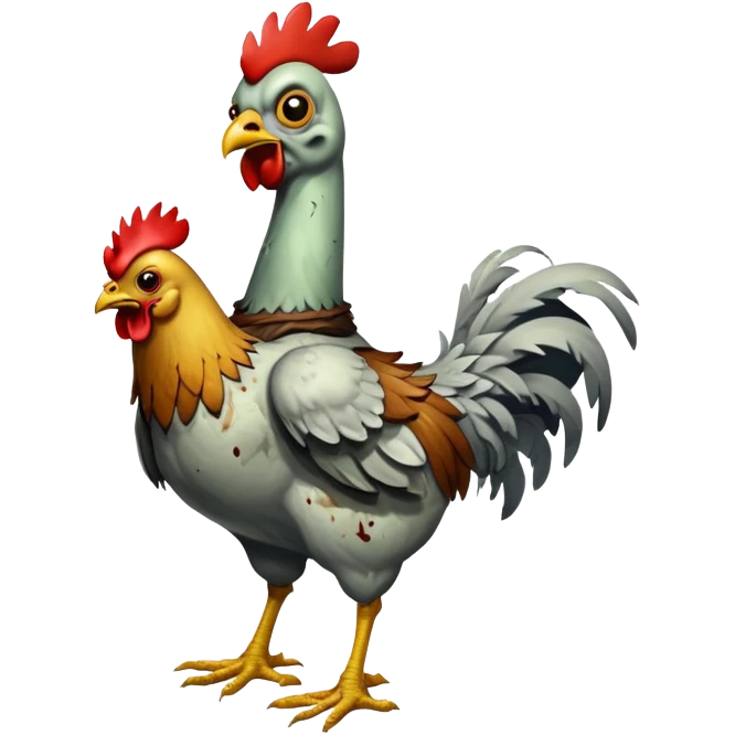 Zombie riding chicken emoji