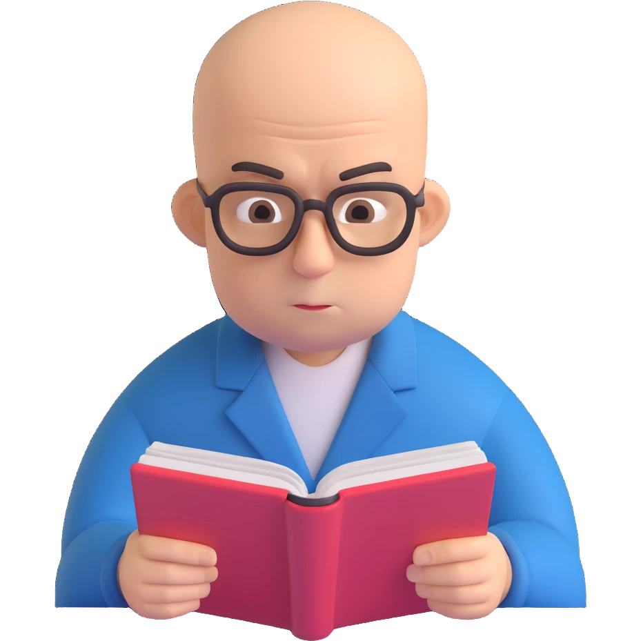 Angry bald man reading emoji
