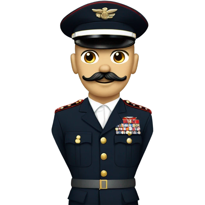 Marine corps dress blues with mustache emoji