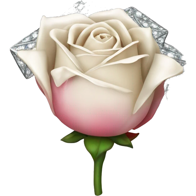 plastic rosebud covered in diamonds with no stem and no leaves emoji