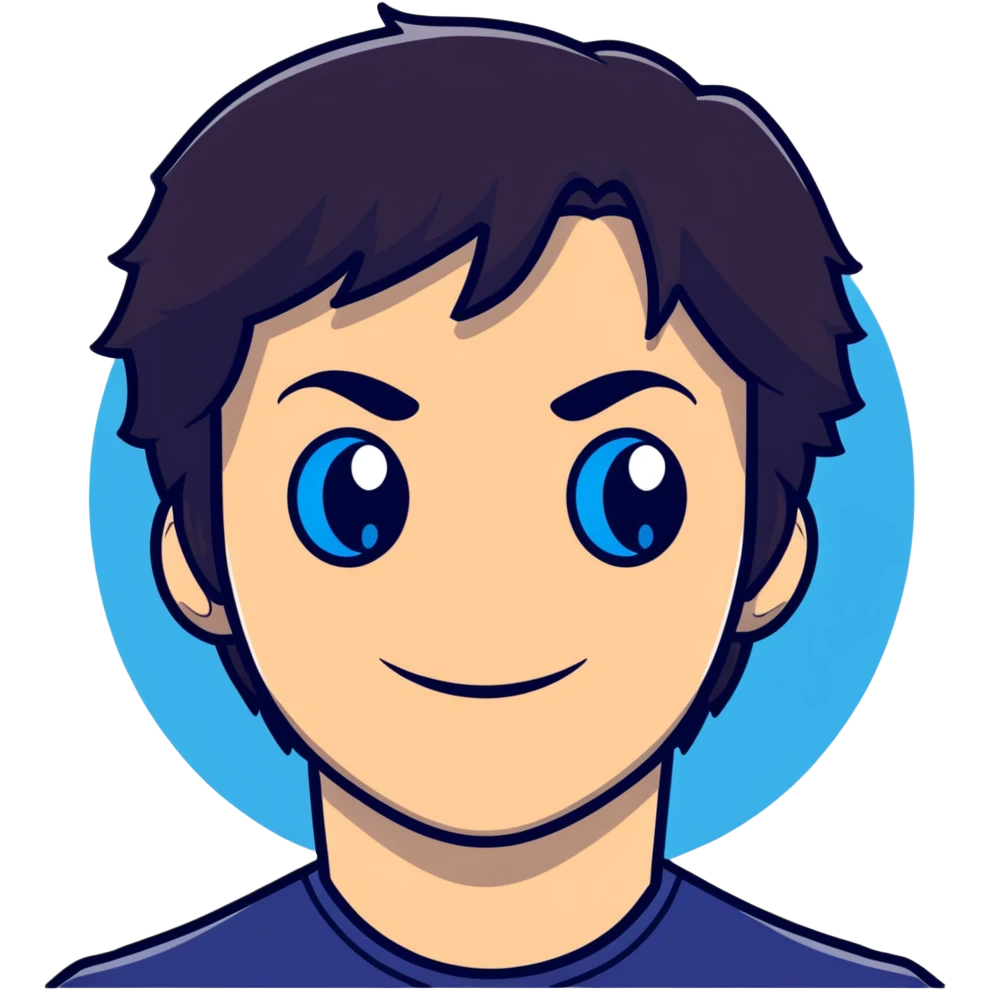 Damon Salvatore as a vampire with dark hair, blue eyes, fangs, playful smirk emoji