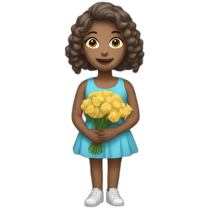 Girl with bouqet emoji
