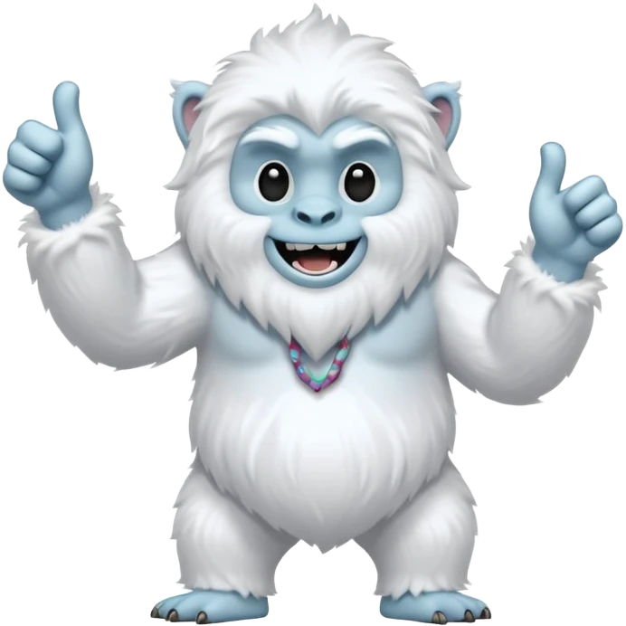yeti dancing, thumb up emoji